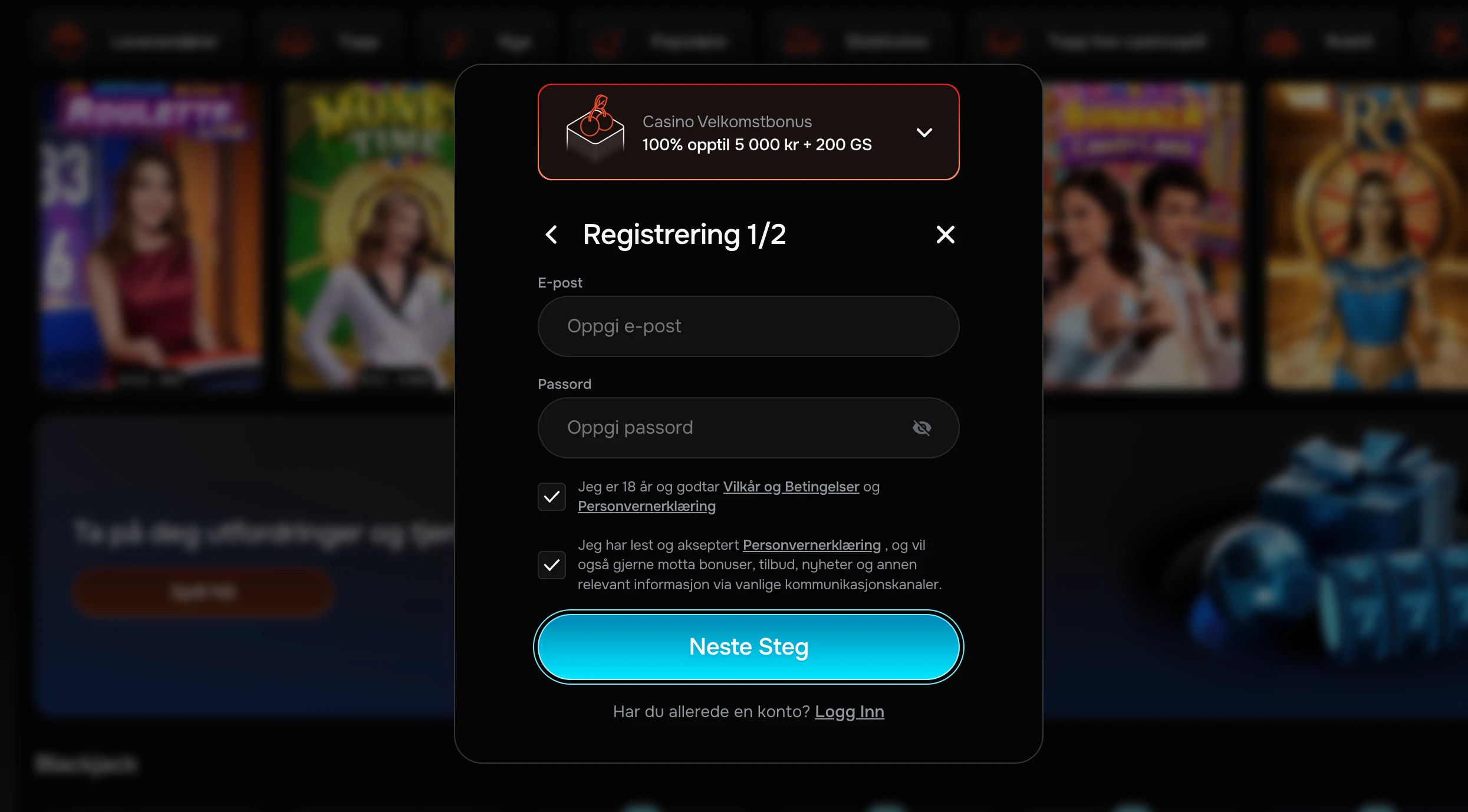 Revolution Casino registrering